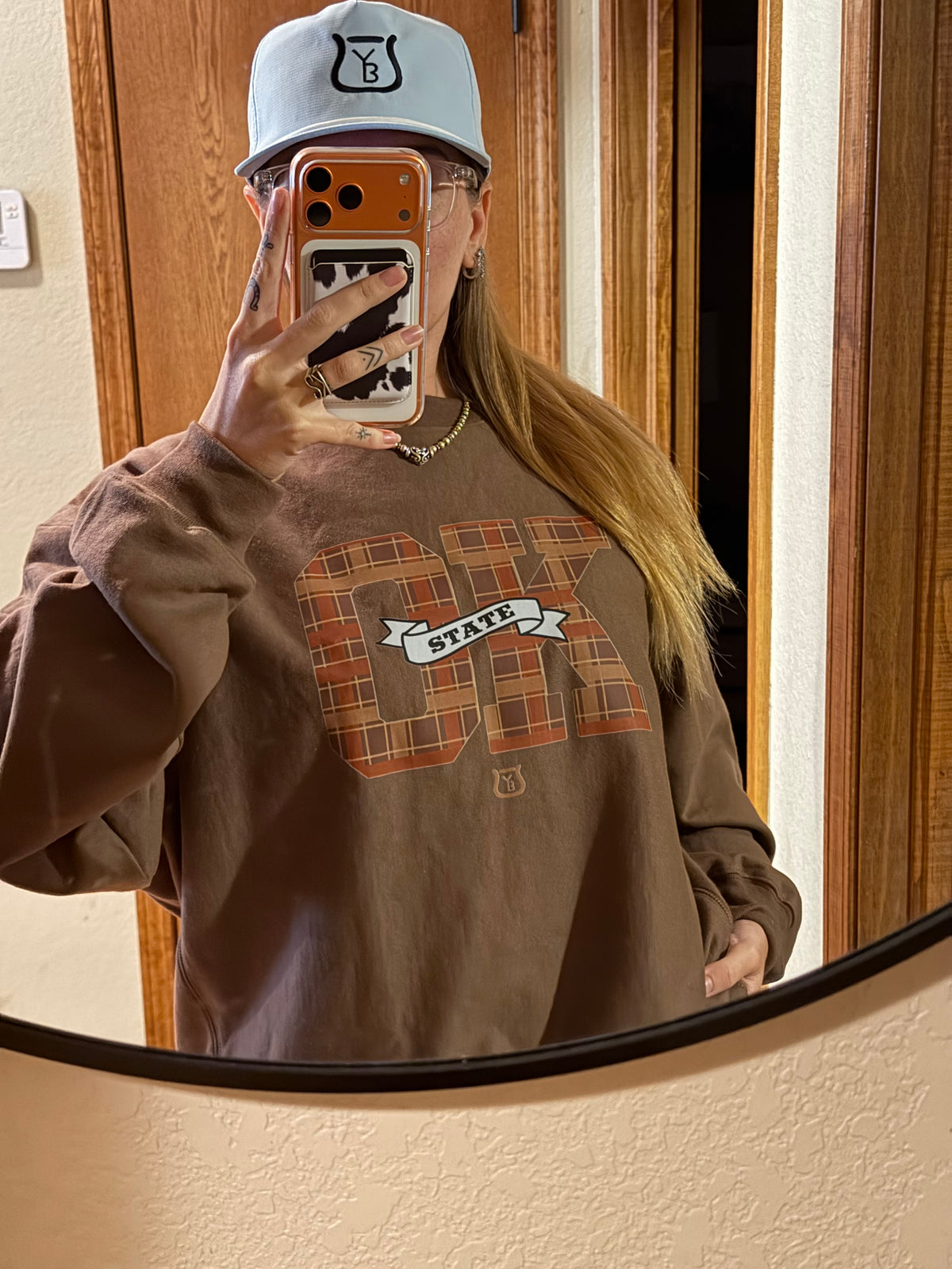 OKSTATE plaid sweatshirt pre-order